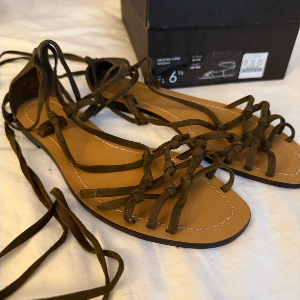J. Crew Olive Strappy Sandals